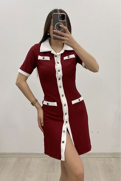 Nazline Women's Buttoned Mini Dress