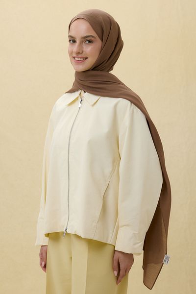 FENZA SCARF Paris Silk Light Brown Color Cotton Shawl