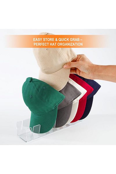 COOYA 2Pcs Baseball Cap Organiser,Installation Free Curved Display Rack for Home,Clothing Store