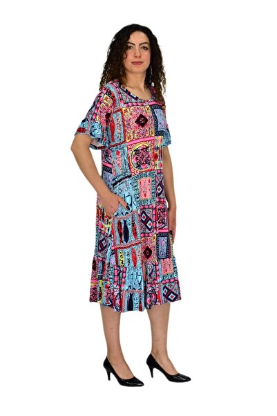 BAGLAN Rochie de damă cu mâneci scurte din lycra din viscoză Valon BGL-ST04672