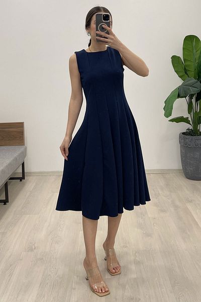 Nazline Rochie midi pliată fără mâneci cu decolteu
