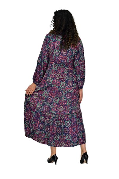 BAGLAN Γυναικείο Στάμπα Μακρυμάνικο Φόρεμα BGL-ST04670