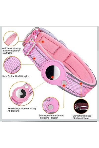 NAN Yüksek Kalite, Reflektörlü Airtag köpek tasması