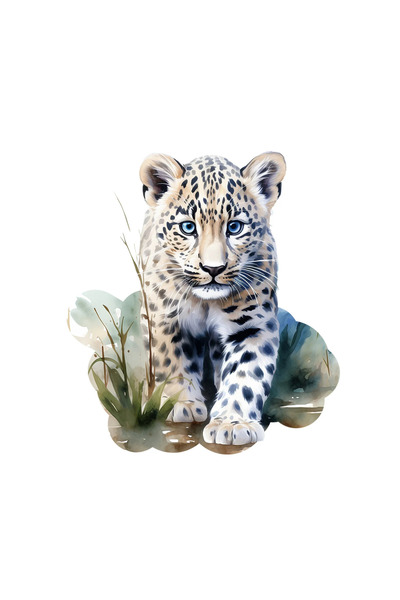 INOVATIX Set de 8 piese, autocolant leopard în iarbă, INOVATIX®. 6 cm