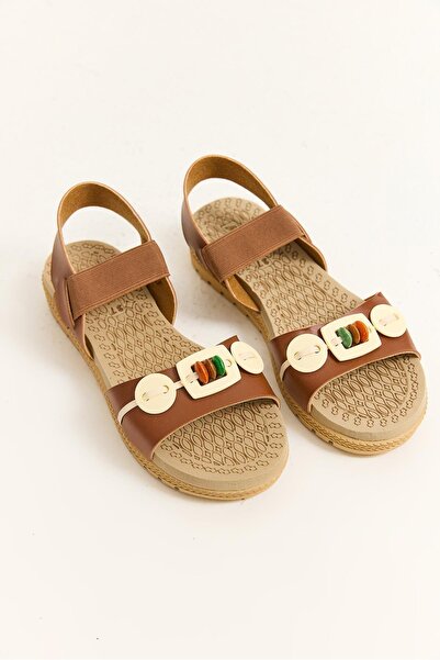 Raneel Kazançlı Alışveriş Single Strap Accessory Sandals Brown