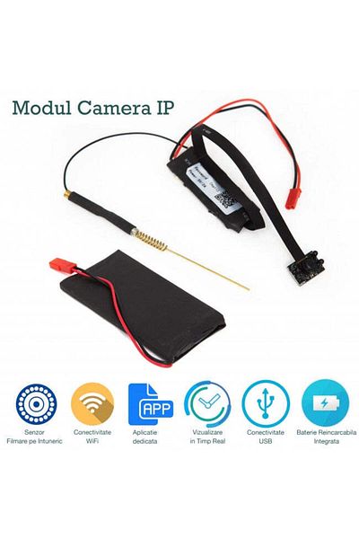Minitechnics Mini IP Camera with Night Vision - 640x480 Resolution, 6 Hours Recording, 10 Days Standby, 32GB Memory,