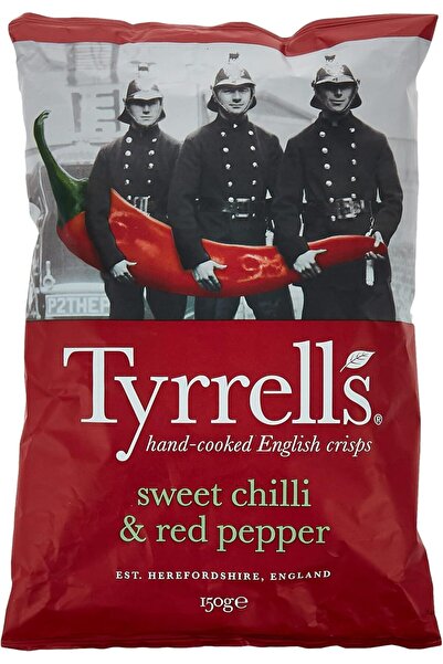 tyrrells رقائق الفلفل الحلو والفلفل الأحمر، 150 غرام