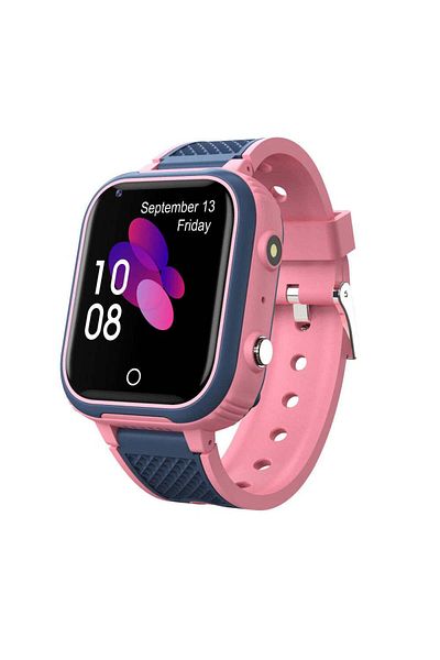 Minitechnics Smart watch for children with GPS location, video calling, Geofence, Android and IOS application, Pink Ro