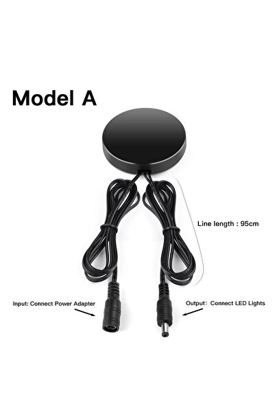 Choice5 DC Jack DC12V-24V 60W LED Dimmer Panel Switch Penetrable 25mm Wood Gl...