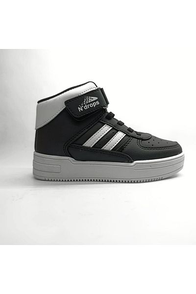 Ayakkabı Durağı Pantofi sport cu velcro alb negru pentru copii