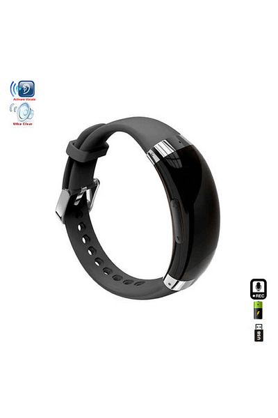 Minitechnics Voice Activated Silicone Bracelet Voice Recorder, 3 adjustable recording qualities, 26 hours, 8Gb-568