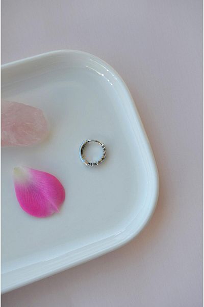 Sacce Scarves&Accessories Zircon Stone Star Ring Piercing |   Silver Color |   Helix and Cartilage Compatible
