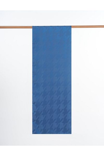 Kayra Goose Feet Pattern Jacquard Shawl Indigo