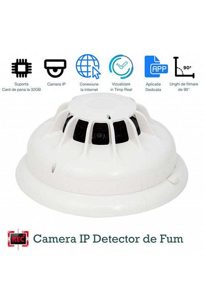 Minitechnics WI-FI IP P2P video camera in smoke detector, 32 Gb, 1920x1080p, Motion Sensor, DFCSWIIP121