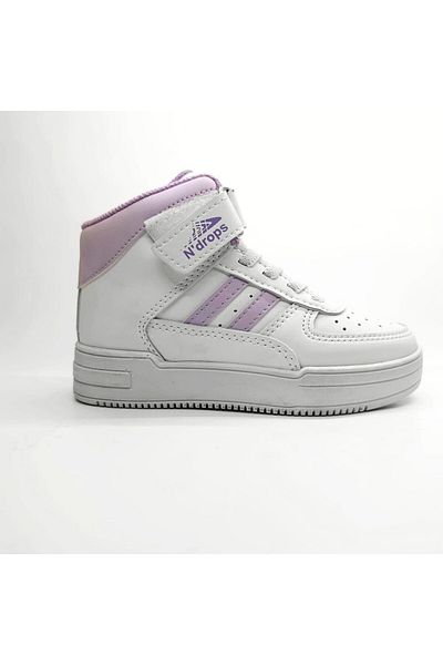 Ayakkabı Durağı Pantofi sport cu velcro alb liliac pentru copii