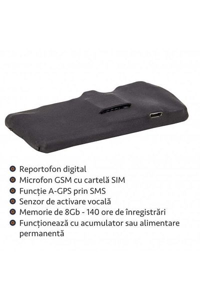 Minitechnics Hybrid Microphone with Voice Recorder Function*Voice Activation* + GSM Microphone*Voice Activation*, Memory 8