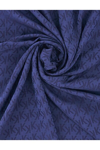 Kayra Μονόγραμμα μοτίβο Lyocell Σάλι Ναυτικό Μπλε