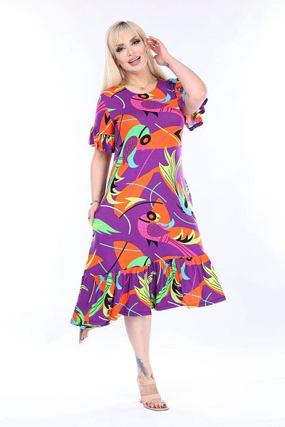 CNG MODA Plus Size Summer Premium Combed Cotton Dress