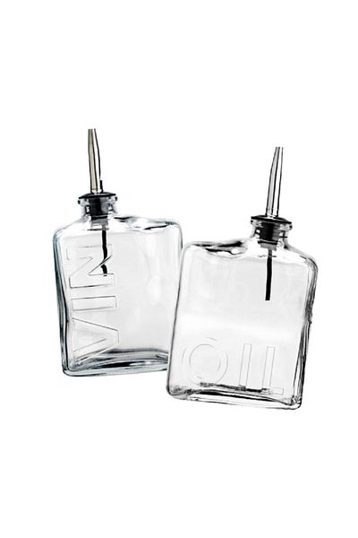 Parfait 2-Piece Printed Oil and Vinegar Glass Bottle Clear 450ml