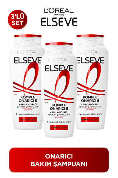 ELSEVE 3lü Elseve Komple Onarıcı 5 Yapılandırıcı Bakım Şampuanı 300 ml