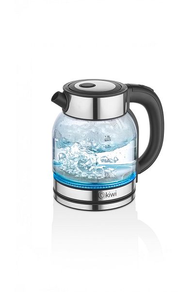 Kiwi Kk-3333 Steel Base Glass Water Heater Kettle