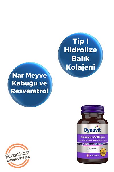 Dynavit 30 قرص كولاجين وحمض الهيالورونيك