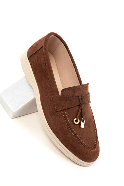 SOHO Kahve Süet Kadın Loafer Ayakkabı 20674