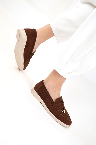 SOHO Kahve Süet Kadın Loafer Ayakkabı 20674