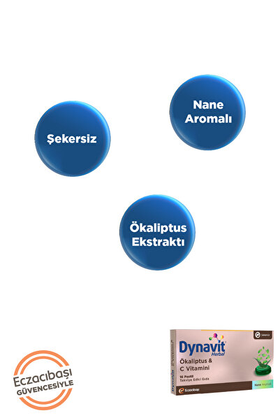 Dynavit Herbal Ökaliptus & C Vitamini 16 Pastil - Bağışıklık - Ökaliptus, C Vitamini