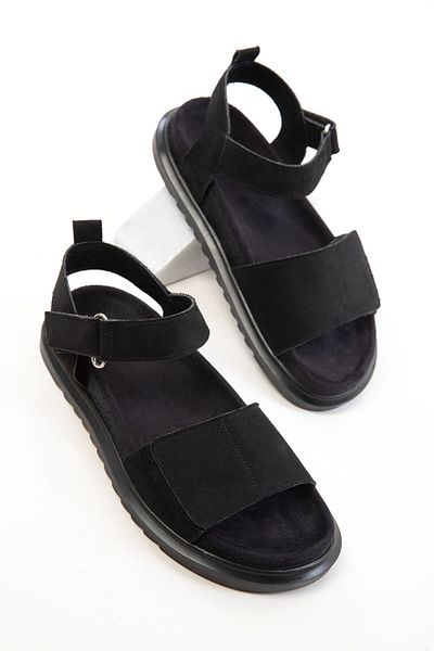SOHO Black Suede Women's Sandals 20696