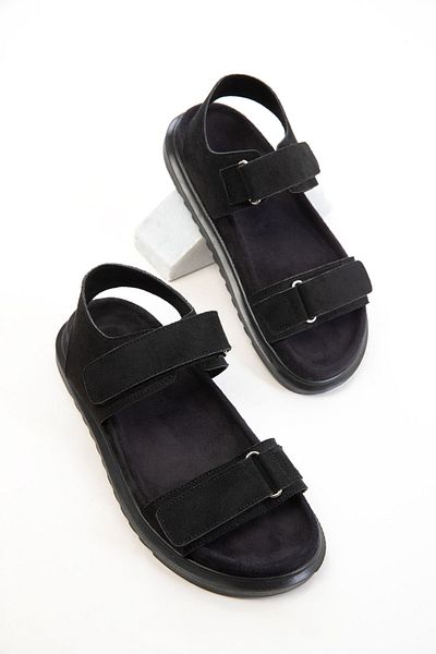 SOHO Black Suede Women's Sandals 20694