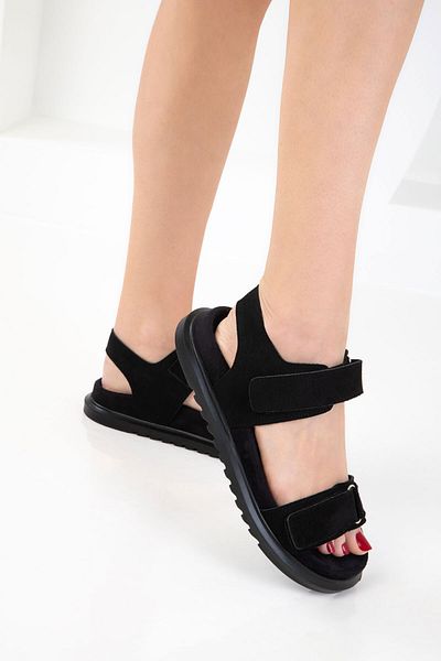 SOHO Black Suede Women's Sandals 20694