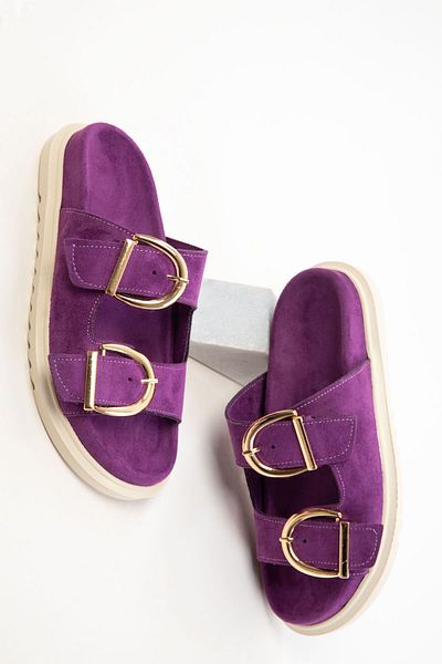 SOHO Γυναικείες Παντόφλες Purple Suede 20698