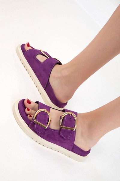 SOHO Γυναικείες Παντόφλες Purple Suede 20698