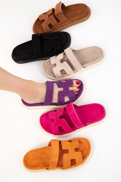 SOHO Lila Wildleder Damen Hausschuhe 20697