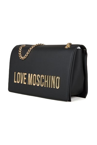 Love Moschino Dámská kožená taška přes rameno s logem a řetízkem JC4192PP1MKD0-000
