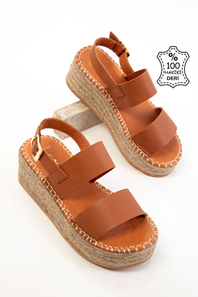 SOHO Tan Genuine Leather Women's Sandals 20683