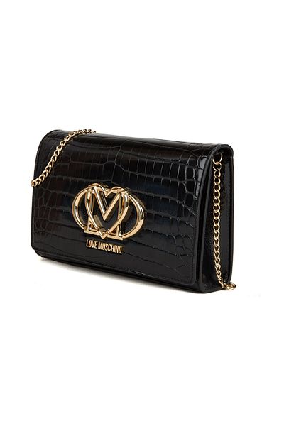 Love Moschino BUCĂTĂ PU CROCO NEGRU