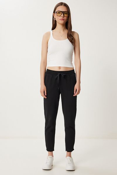 Happiness İstanbul Women's Black Pocket Gabardine Trousers Wf00113