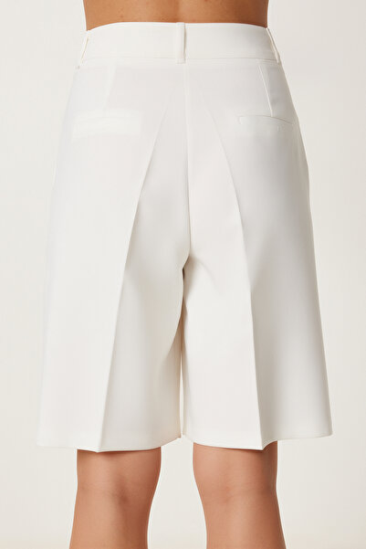 Happiness İstanbul Dámské kostěné tkané bermudské šortky FG00037