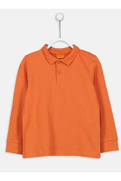 Nacar Çocuk Polo Yaka Uzun Kol Turuncu T-shirt