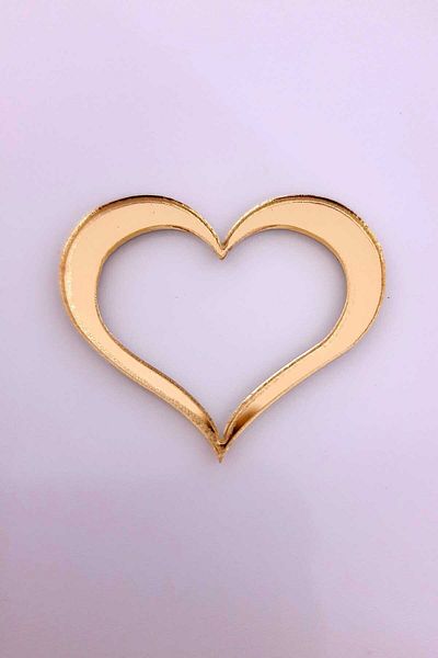 Aker Hediyelik Διακόσμηση Οροφής 2cm Χρυσό Plexi Star Heart Διακοσμητικό Προϊόν Οβάλ Στρογγυλό Σχέδιο Σύννεφο 5 τεμαχίων