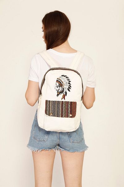 Street Bag Κεντημένο ιθαγενές σακίδιο πλάτης για καθημερινή χρήση - Ταξίδι