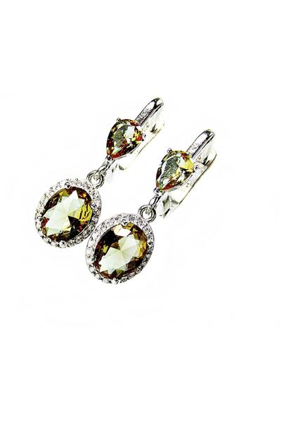 lilahgümüştr Gümüş Zultanit Oval Taşlı Kadın Küpe