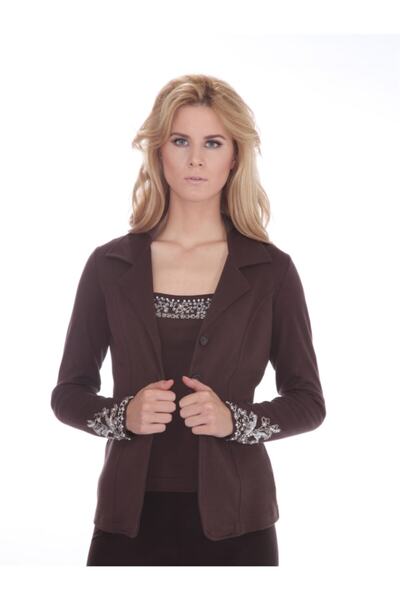 Bulalgiy Kadın Kahverengi Twinset Blazer Ceket
