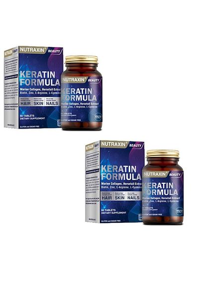 Nutraxin Keratin Formula 60 Tablets -Hair-Nails-SkinX2 Pieces