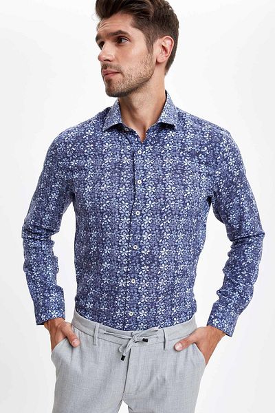DeFacto Cămașă Slim Fit cu modele florale