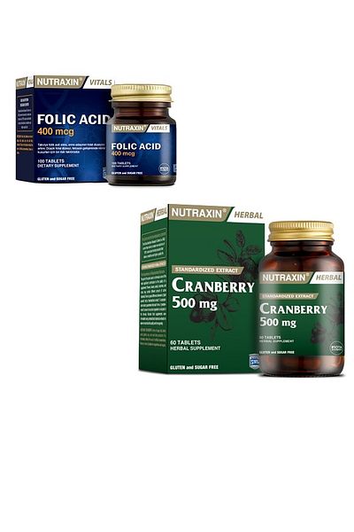 Nutraxin Folic Acid and Cranberry Bulkusu - 1000 Mcg 60 Tablets
