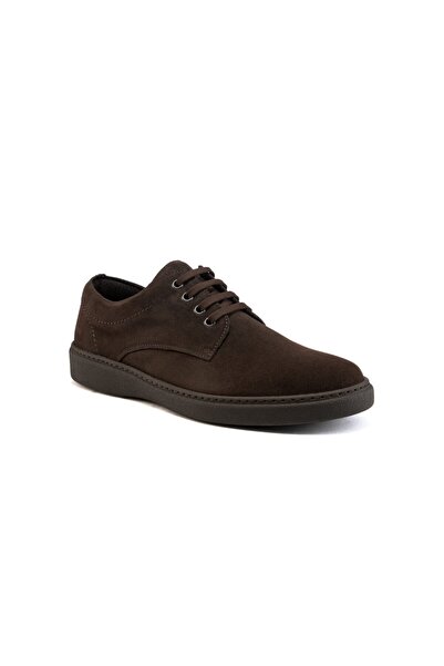 Frau Dark Brown Men's Sneaker 19A4 Laced Shoes Rubber Suede Dark Brown