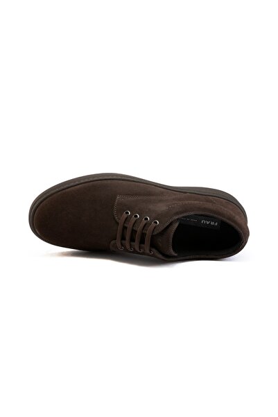 Frau Dark Brown Men's Sneaker 19A4 Laced Shoes Rubber Suede Dark Brown